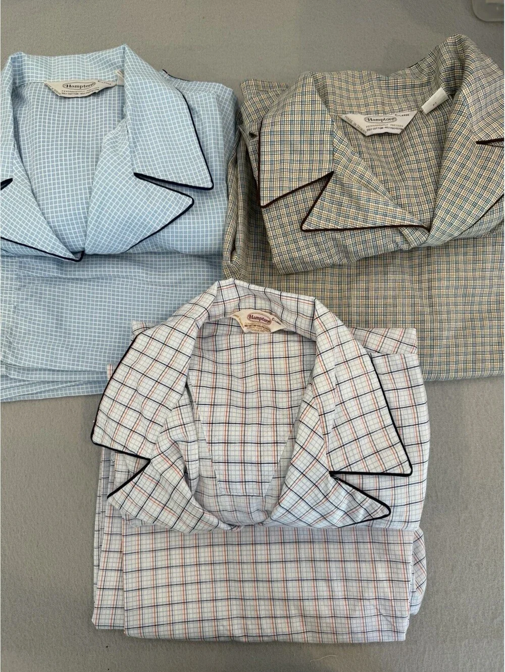 Vtg Hamptons Men’s Long Sleeve Pajamas Set Of 3 Sets Tops/Bottoms EUC